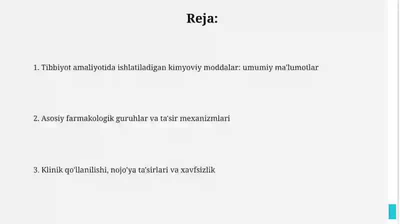 Tibbiy amaliyotda ishlatiladigan kimyoviy moddalar 2