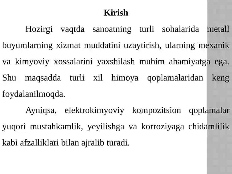 Elektrokimyoviy kompozitsion qoplamalar 2