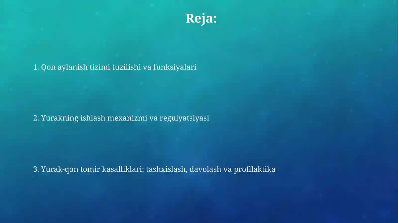 Yurak va qon aylanish doiralari 2