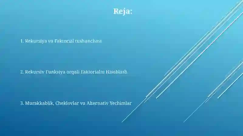 Rekursiv Funksiyayordamida Faktorial Topish 2