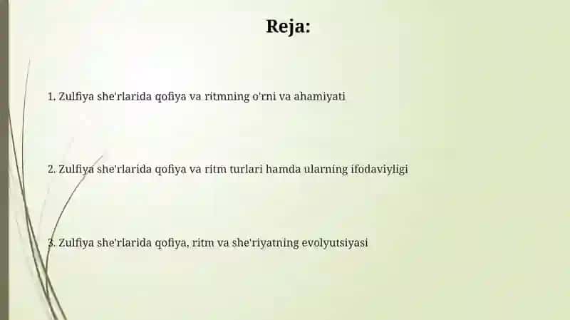 Zulfiya sherlarida qofiya va ritm mavzusi 2