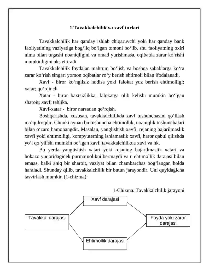 Tavakkalchilik va xavf turlari 2