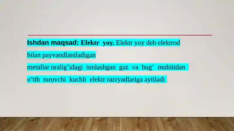 Elektr yoyi yordamida payvandlash usuli 2