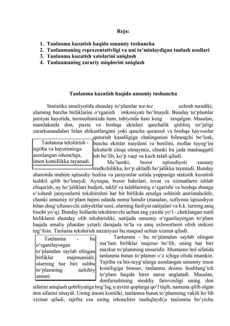 Statistika fanidan Mustaqil ish 2