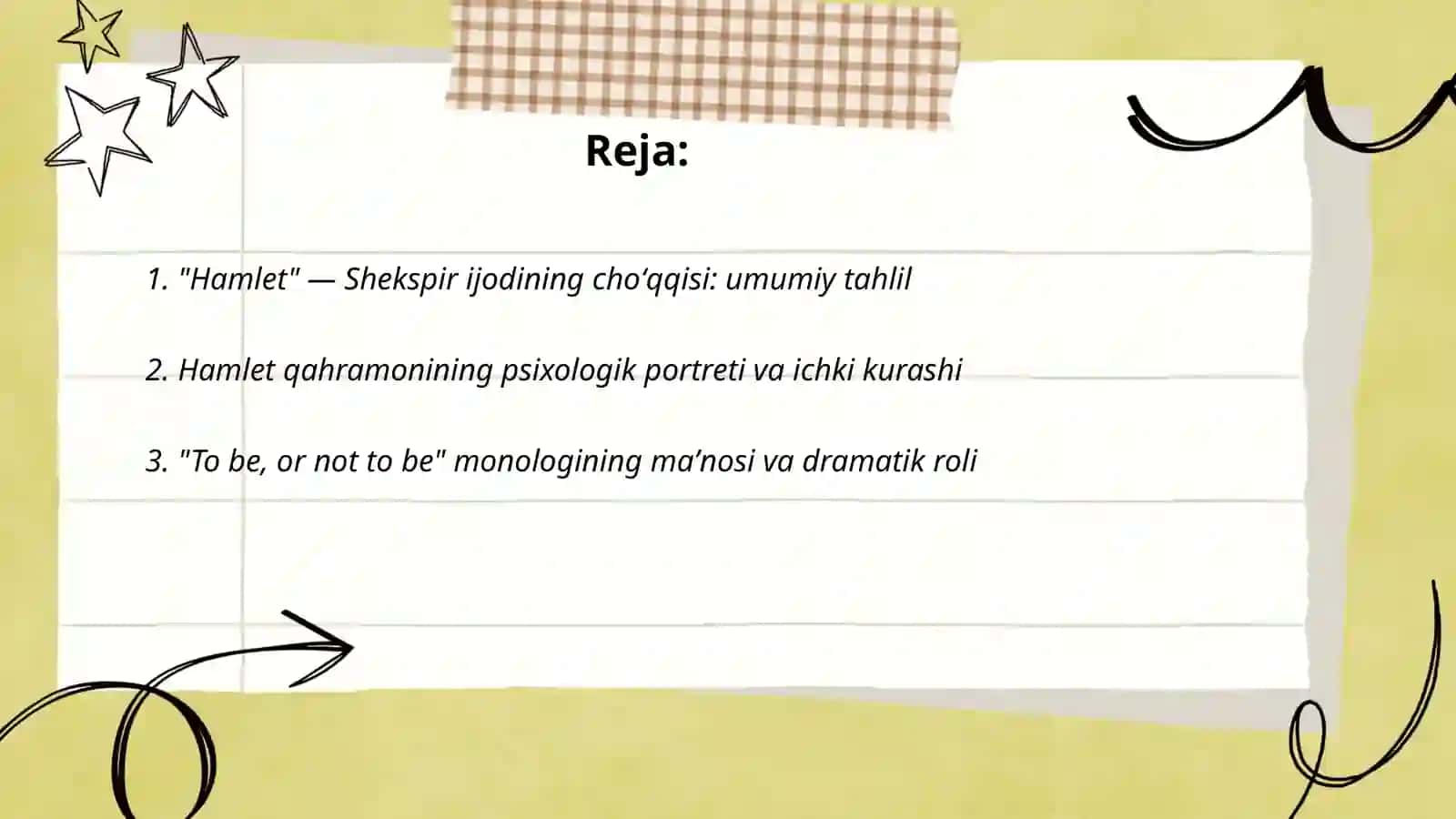 "Hamlet" Shekspir ijodining choʻqqisi 2