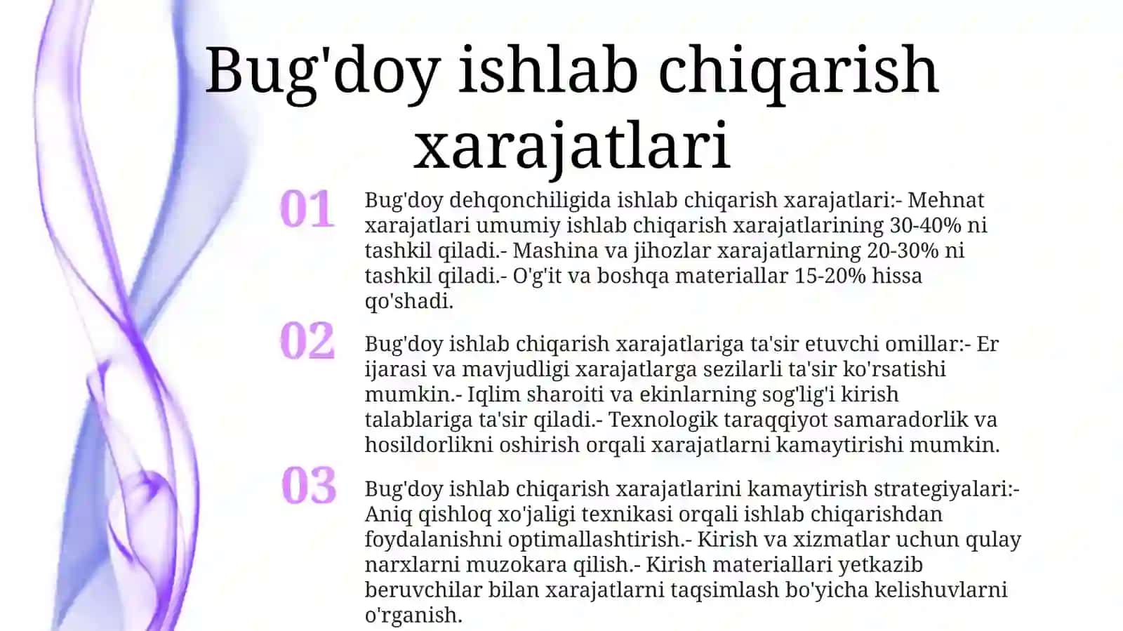 BugʻDoy Ishlab Chiqarish Tan Narxi Va Uni Pasayishi 2
