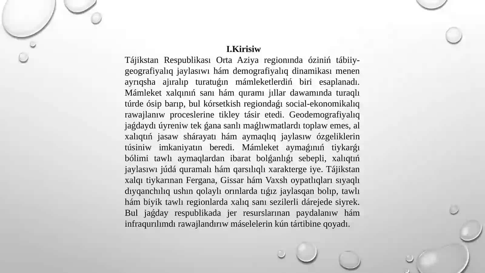 Tájikstan xalqı hám geodemografiyalıq jaǵdayı 2