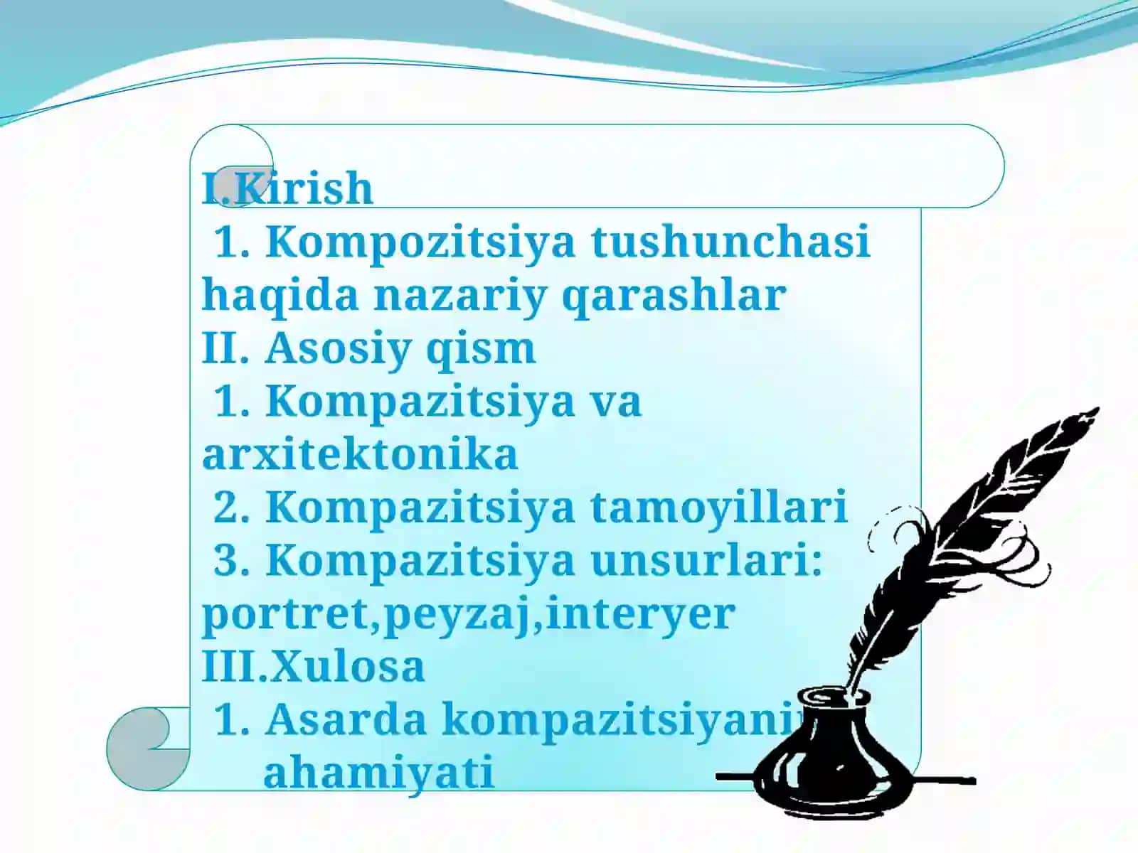 Badiiy asar DAGI kompozitsiONVOSITALAR 2
