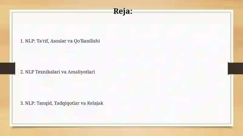 NLP: Ta'rif, Asoslar va Qo'llanilishi 2