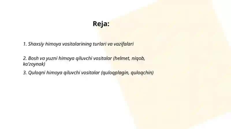Shaxsiy himoya vositalari 2