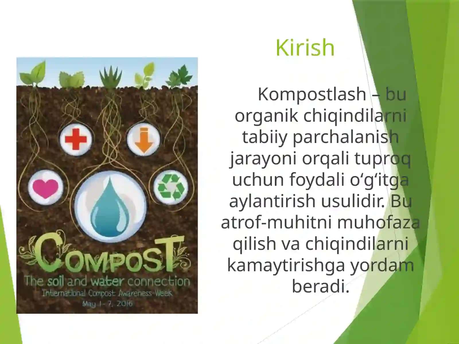 Kompostlash sharoitida organik chiqindilarni 2