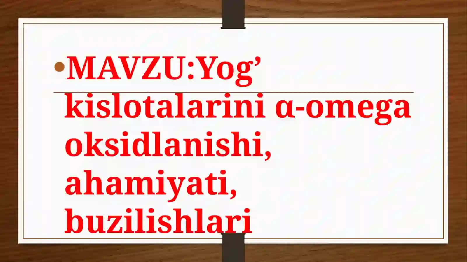 BIOKIMYO MUSTAQIL ISHI 2