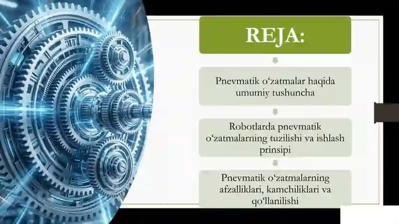 Robitlarning pnevmatik o'zatmalari 2