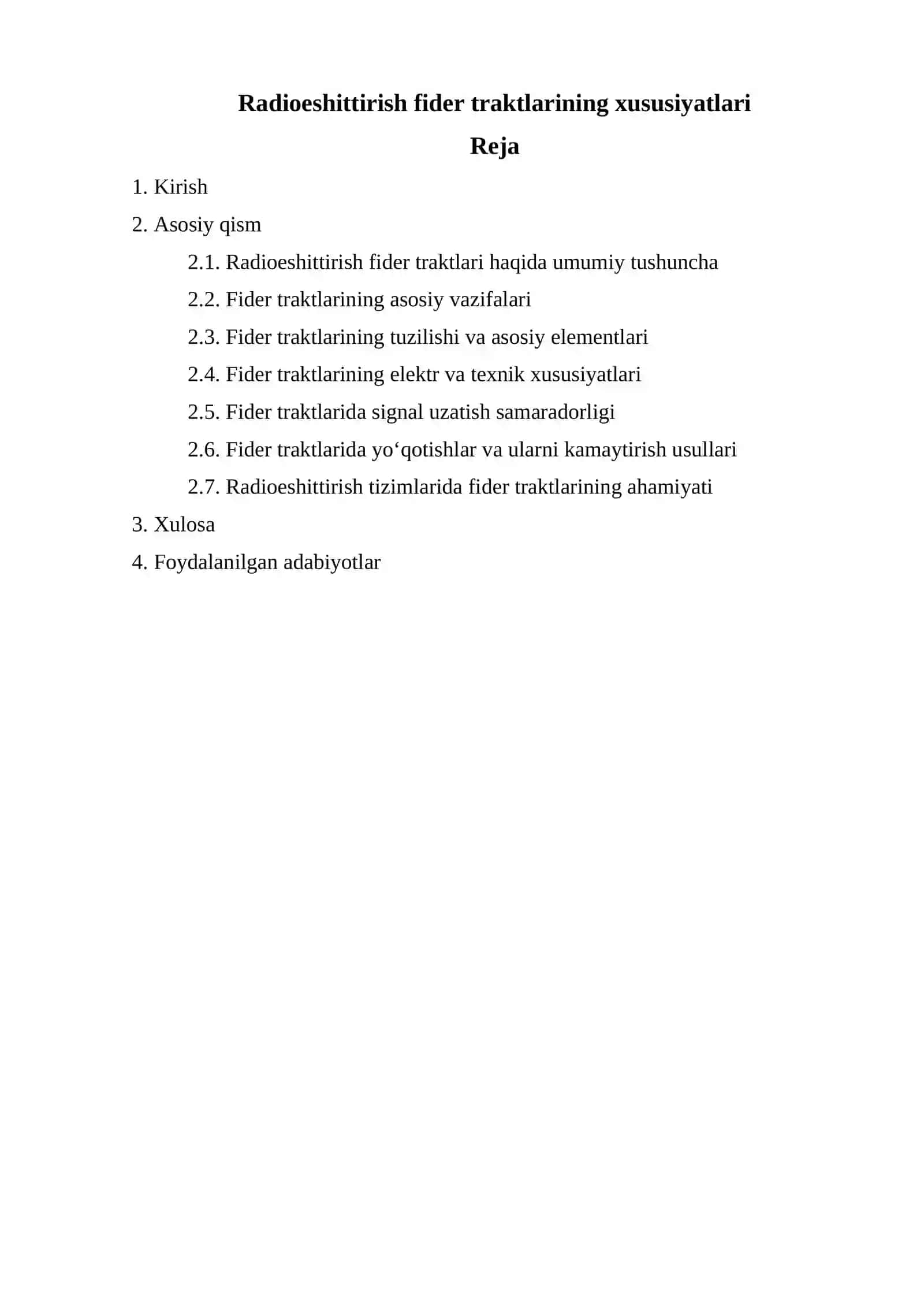 Radioeshittirish fider traktlarining xususiyatlari 2