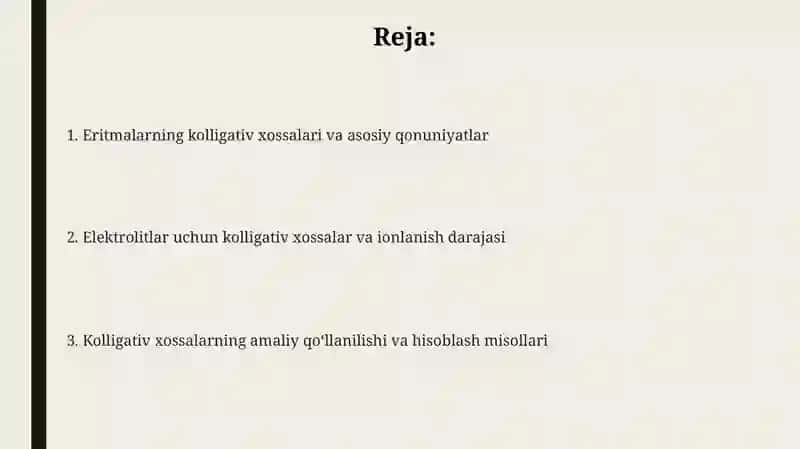 Eritmalarning kollegativ xossalari 2