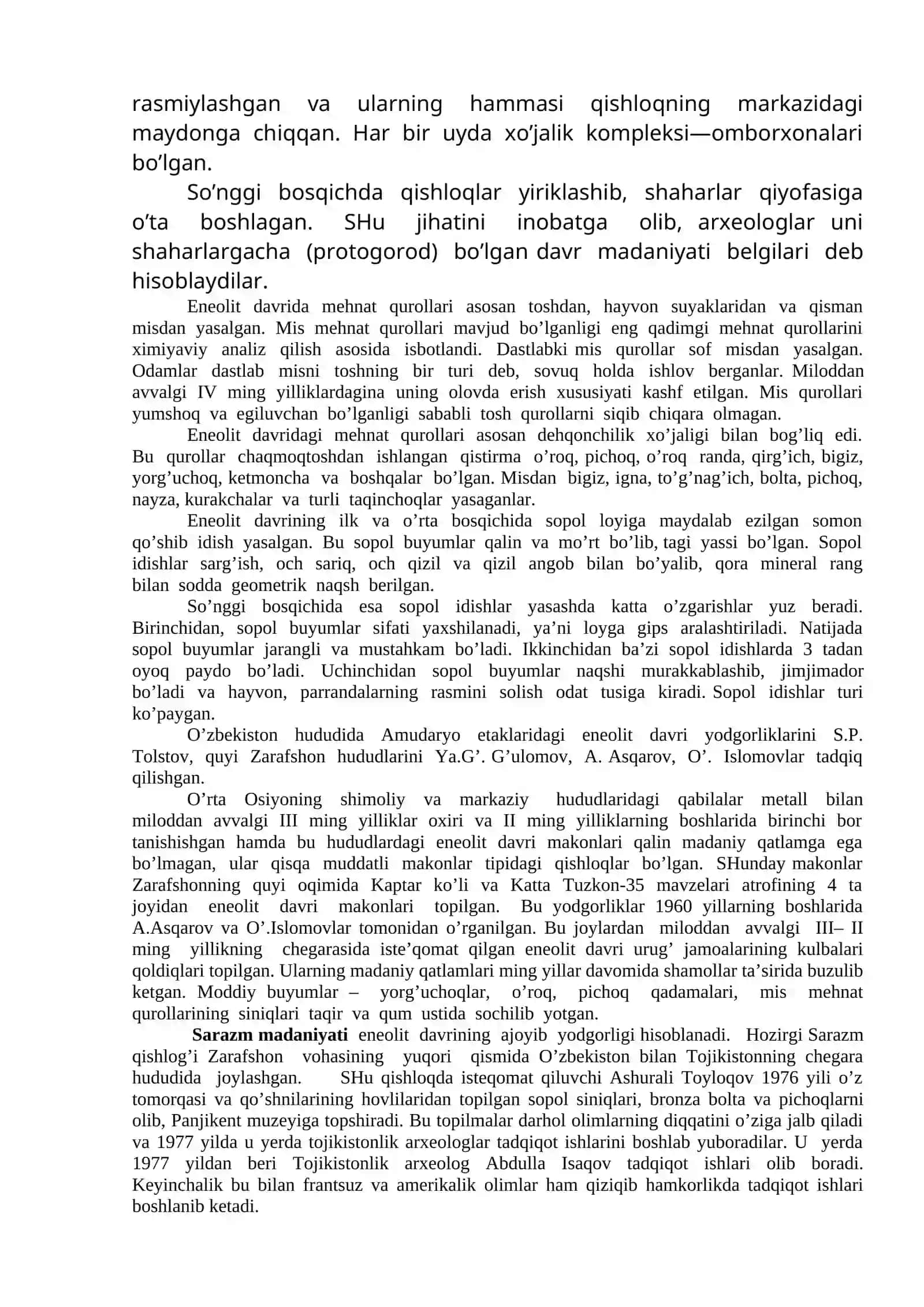 Eneolit davri xususiyatlari 2