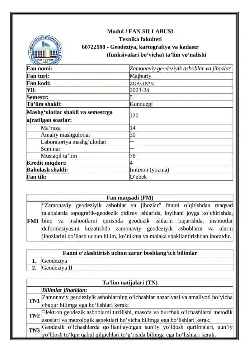 Zamonaviy geodeziyik asboblar va jihozlar 2