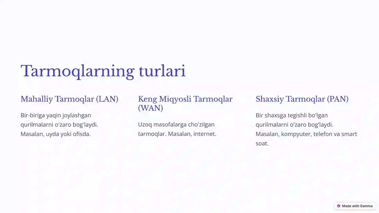 Tarmoqlar dunyosiga sayohat 2