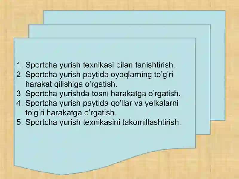 Sportcha yurish texnikasi 2