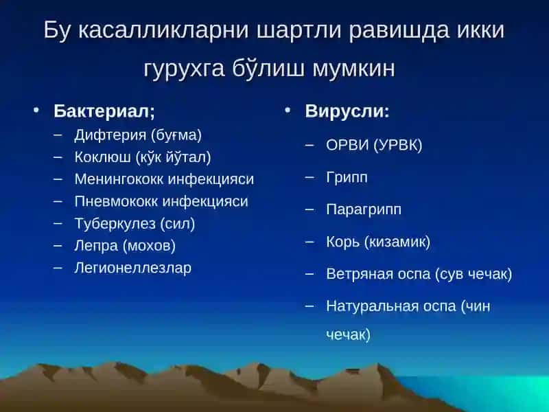 Ҳаво — томчи инфекциялари кузгатувчиларига характеристика. 2