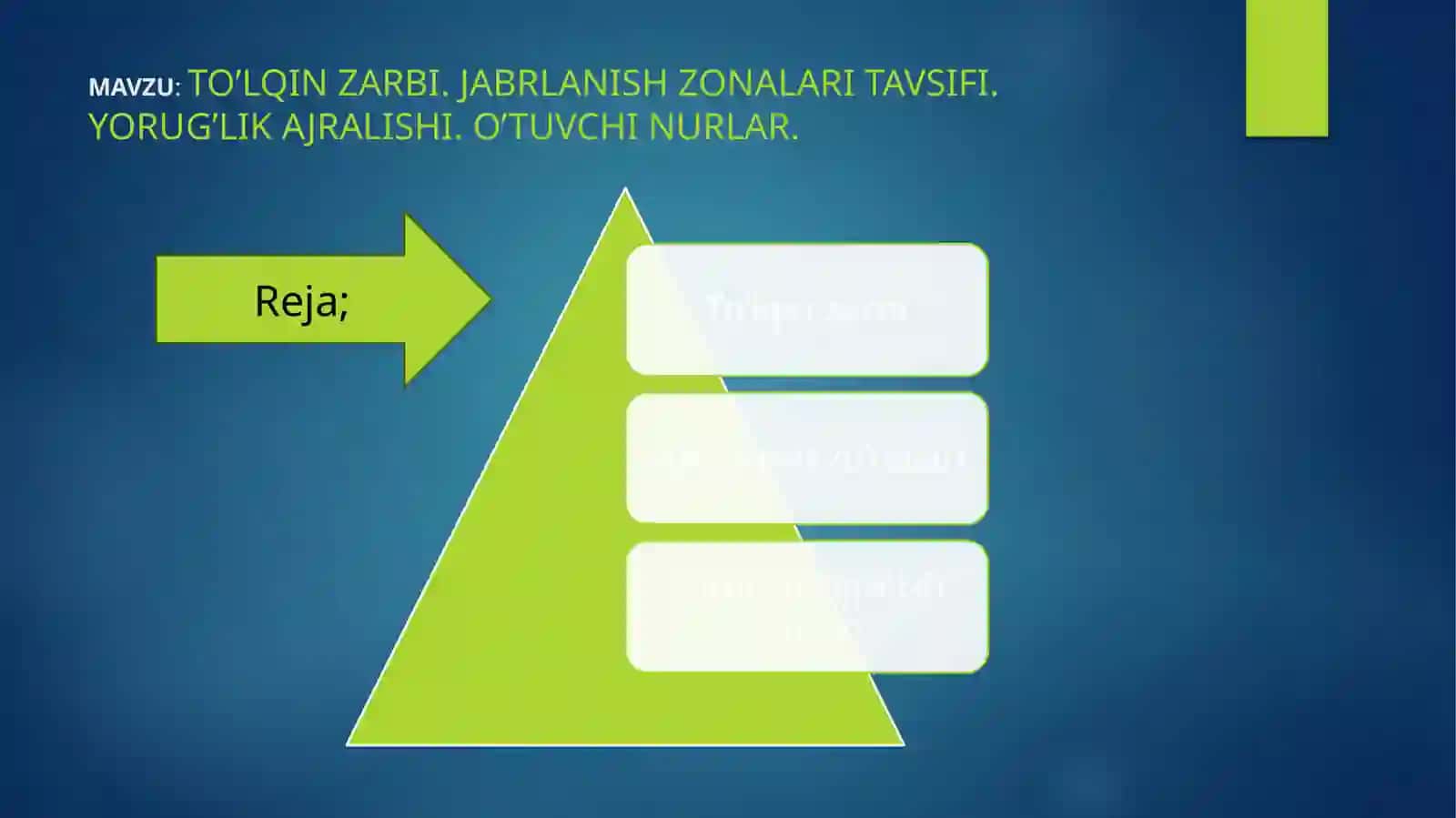 To'lqin zarbi. Jabrlanish zonalari tavsifi 2