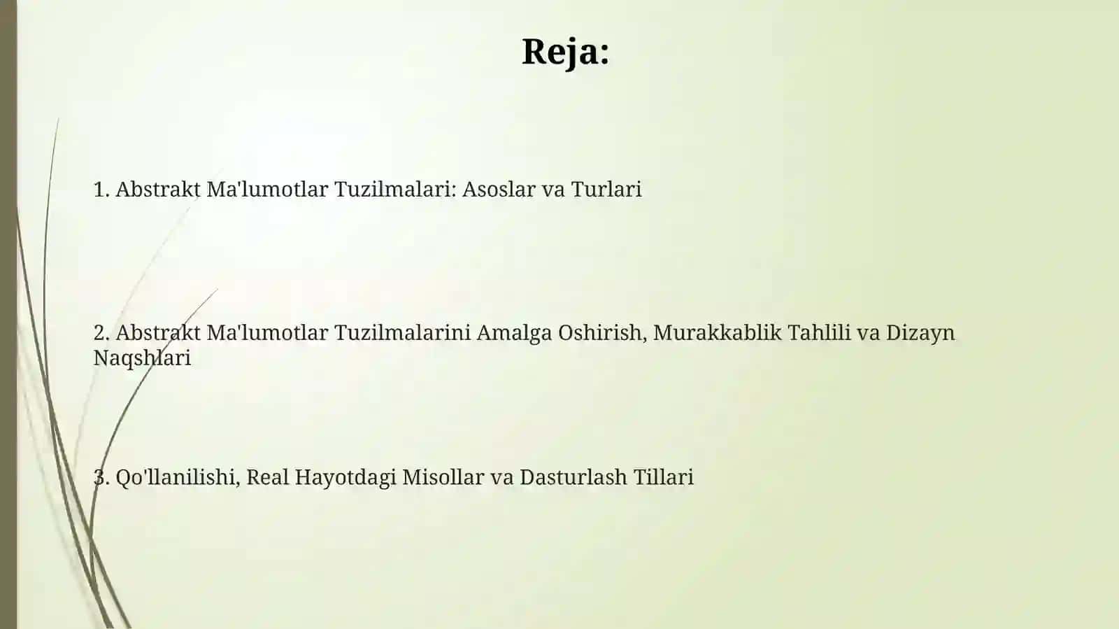 Abstrakt Ma'lumotlar Tuzilmalari 2