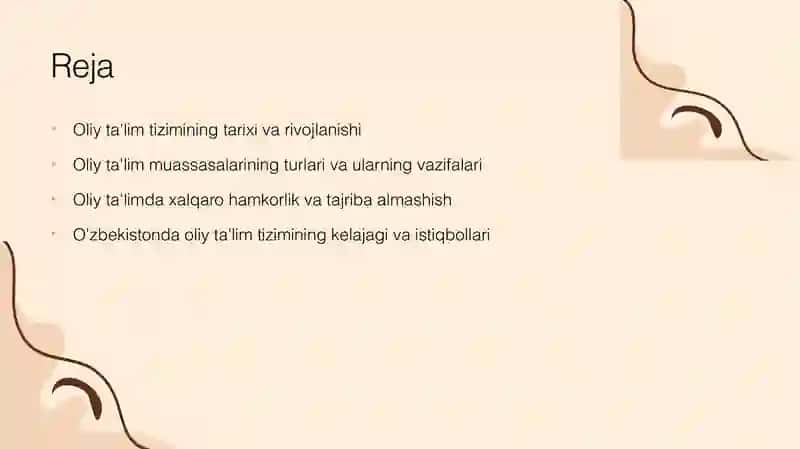 O'zbekiston respublikasida oliy talim tizimi ravnaqi 2