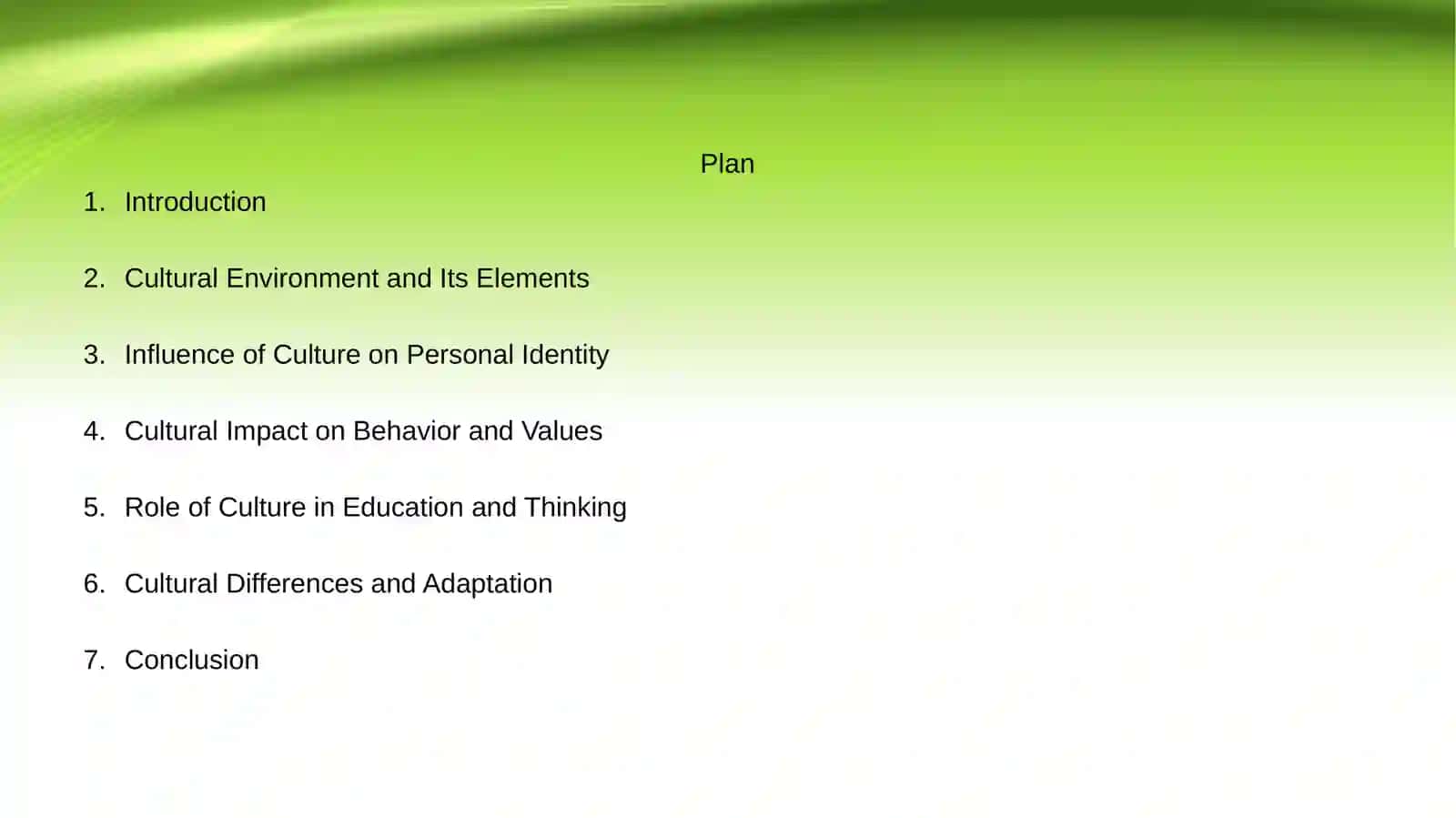 The Influence of Cultural Environment on the Individual 2