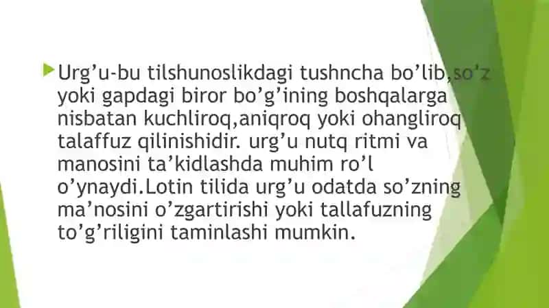 Urg'u qo'yish qoidalari 2