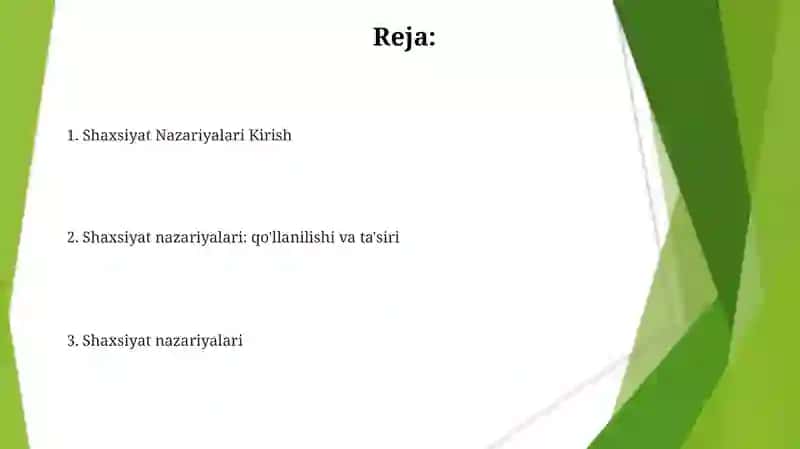 Shaxsiyat Nazariyalari 2