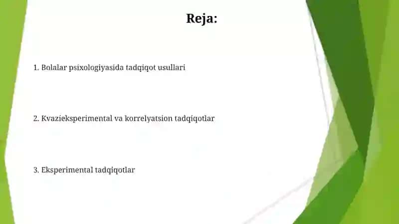 Bolalar psixologiyasi fanining ilmiy tadqiqot metodlari 2