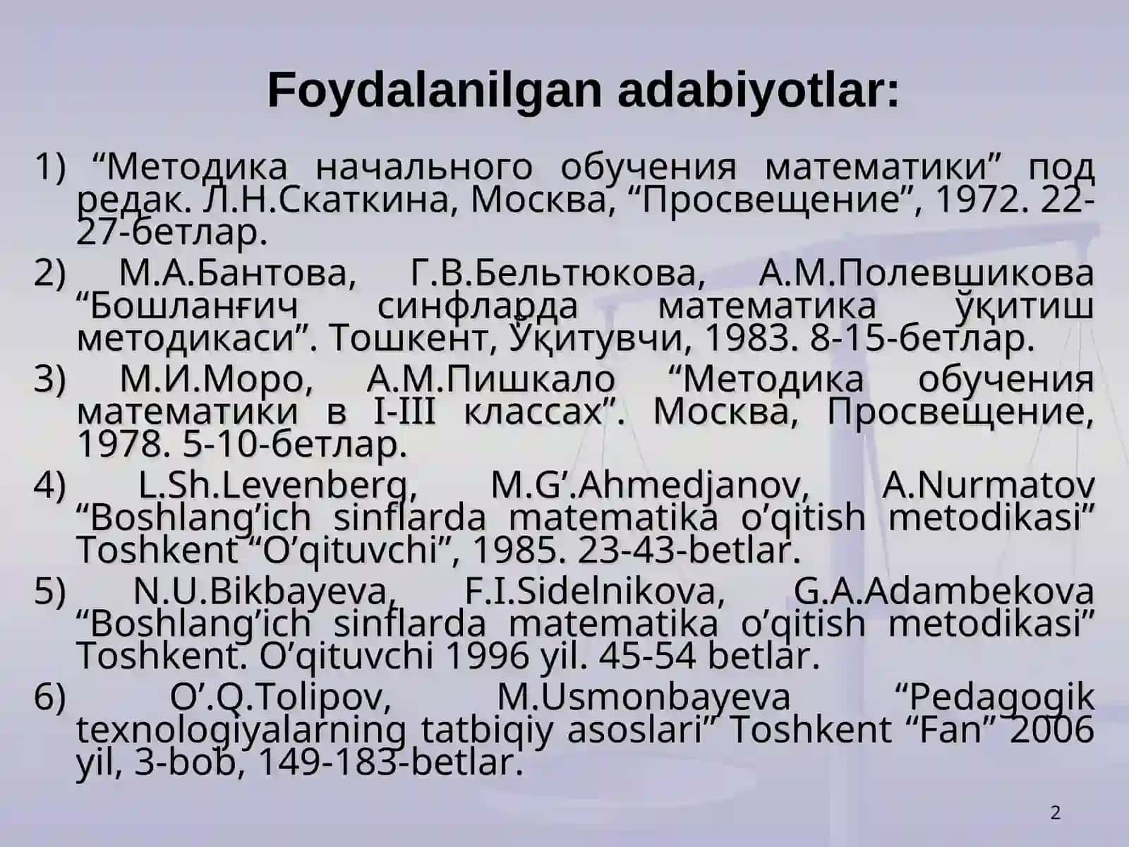O’qitish metodlari va ularning tasnifi 2