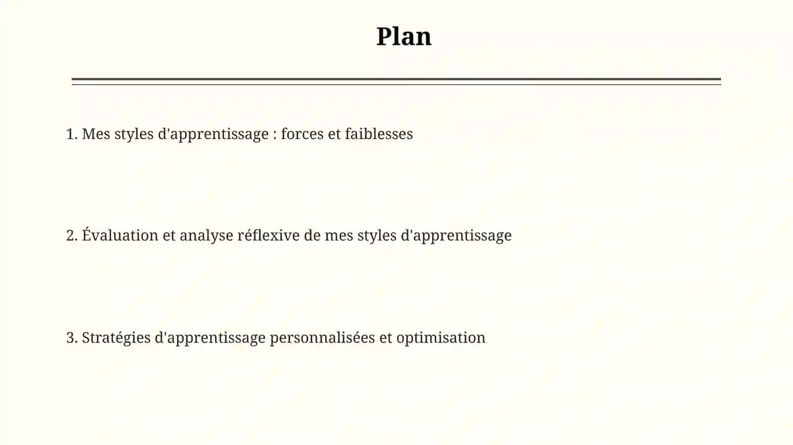 Analyse de ses propres styles d’apprentissage 2