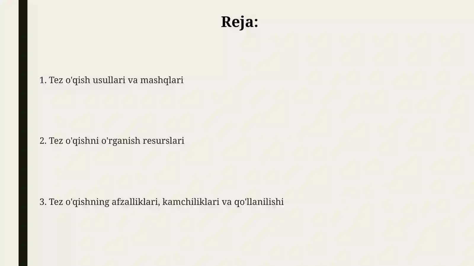 Tez oʻqishga oʻrgatish usullari 2