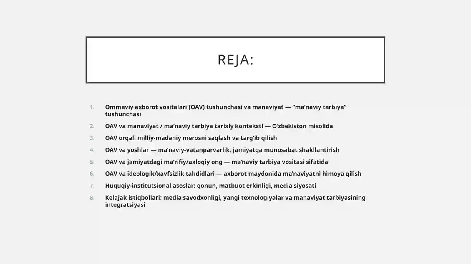 Manaviytarbiyada O'zbekiston Respublikasida ommaviy axborot vositalari faoliyatining o'rni 2