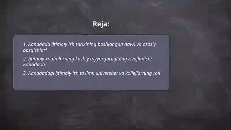 Kanadada ijtimoiy ish tarixi 2