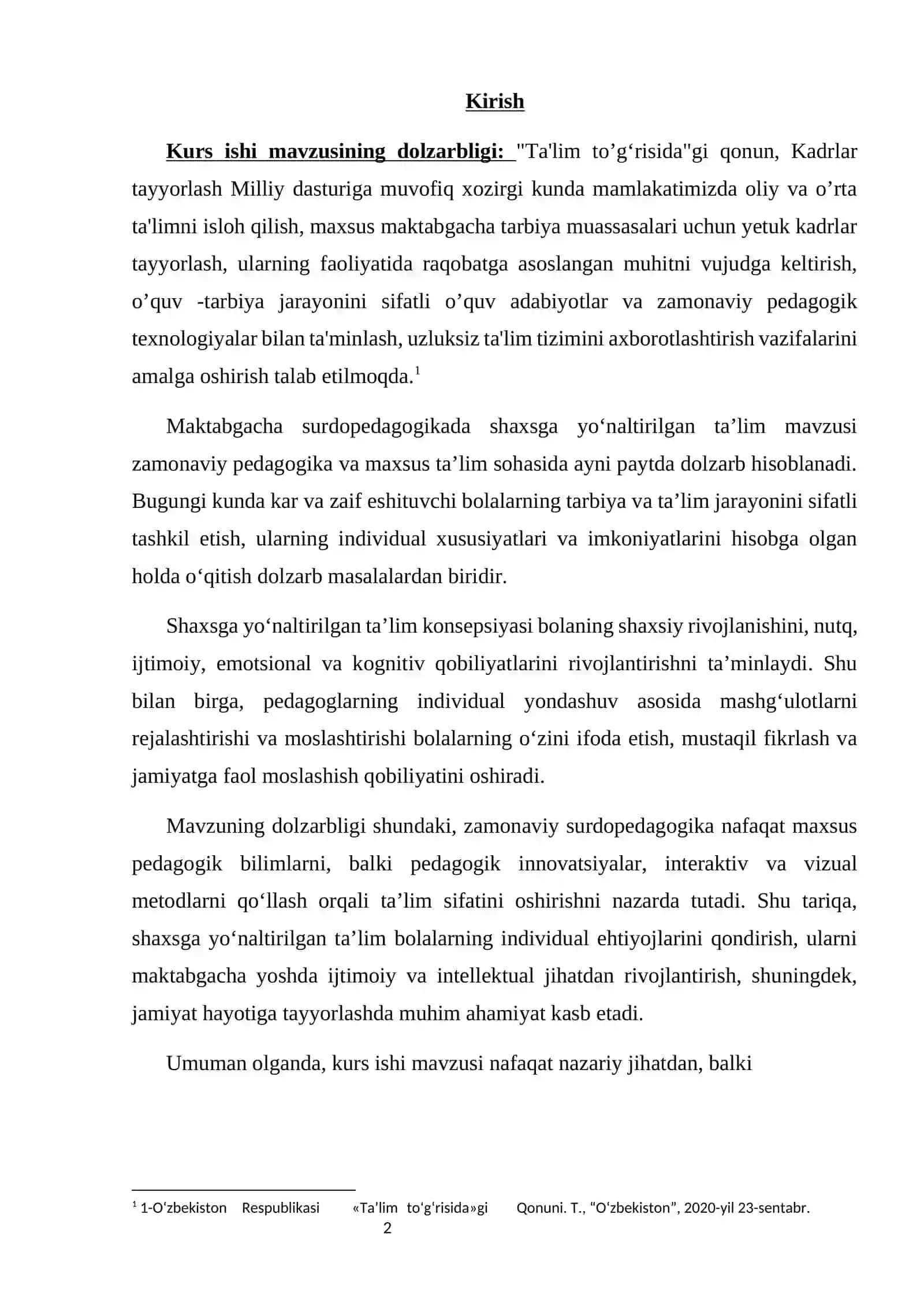 MAKTABGACHA SURDOPEDAGOGIKADA SHAXSGA YO‘NALTIRILGAN TA’LIM 2