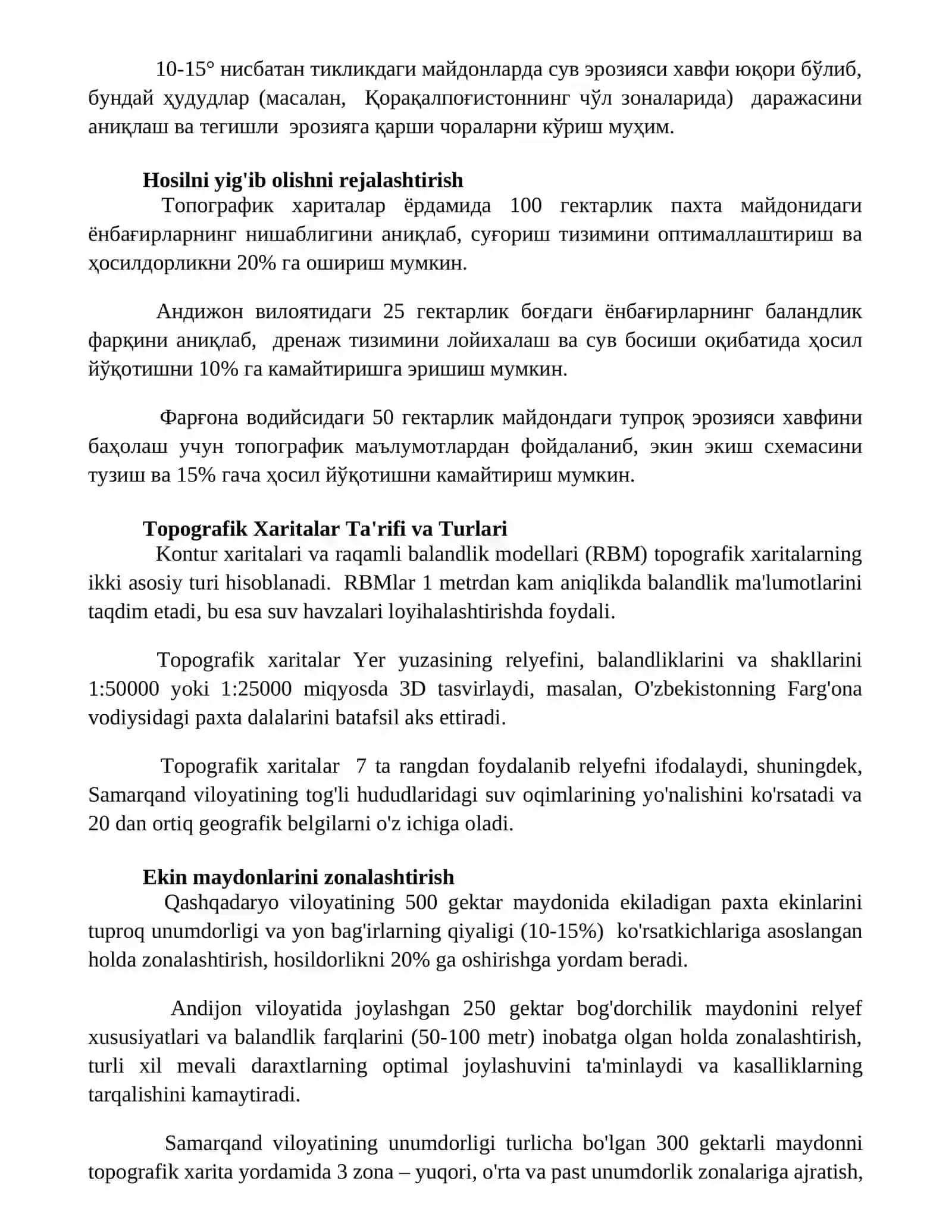 Турпоқ хариталари ва улардан қишлоқ хўжалигида фойдаланиш 2