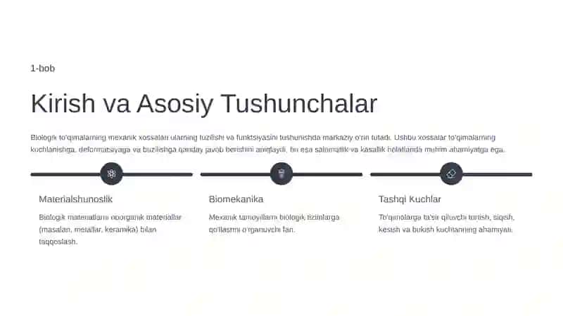 Biologik To'qimalarning Mexanik Xossalari: Biomekanika Asoslari 2