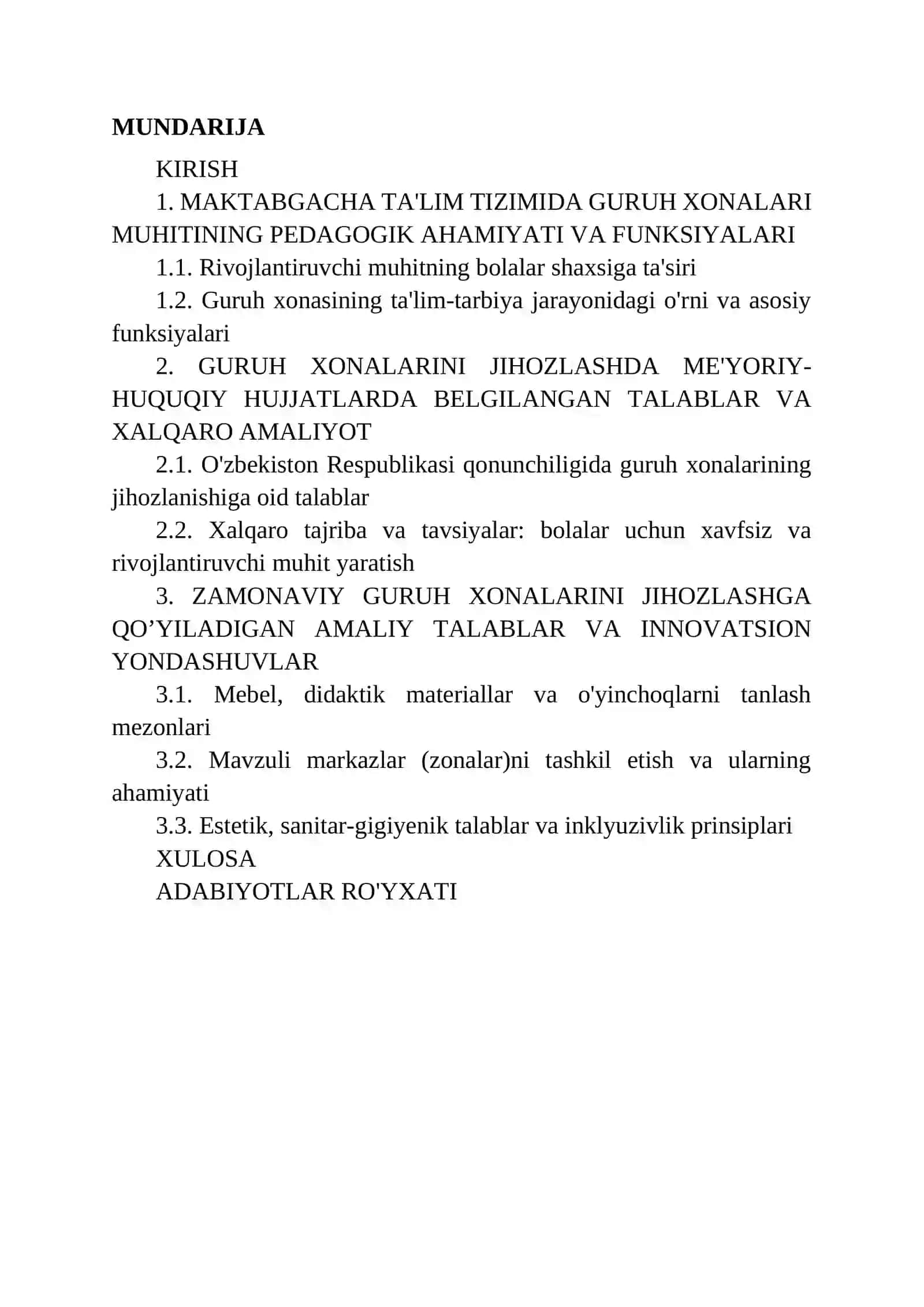 MAKTABGACHA TA'LIM TASHKILOTLARIDA GURUH XONALARINING JIHOZLANISHIGA QO’YILADIGAN TALABLAR 2