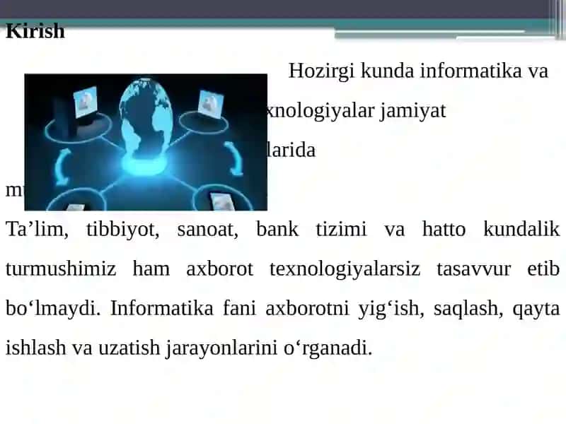 Informatika va Raqamli Texnologiyalar Haqida 2