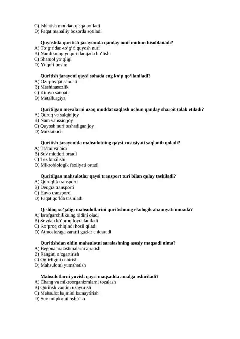 Quritish usullari 2
