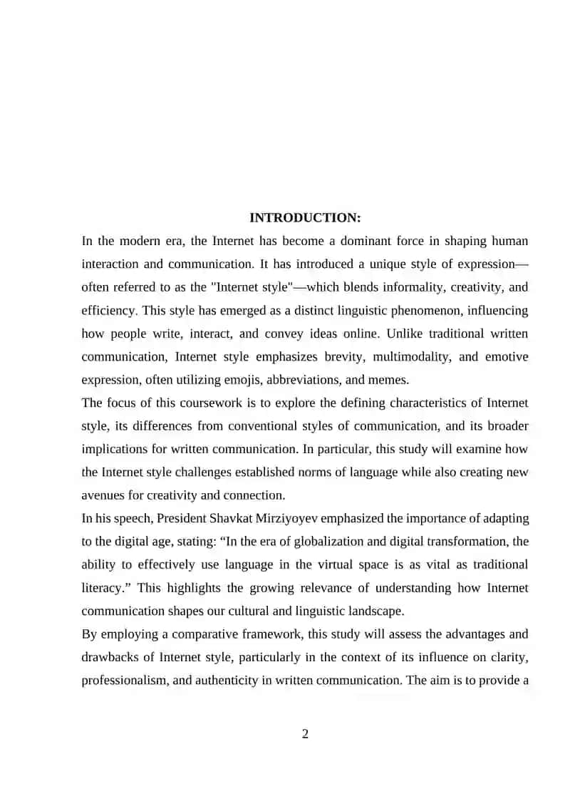 THE INTERNET STYLE AND ITS DIFFERENCES FROM OTHER STYLES: A COMPARATIVE ANALYSIS 2