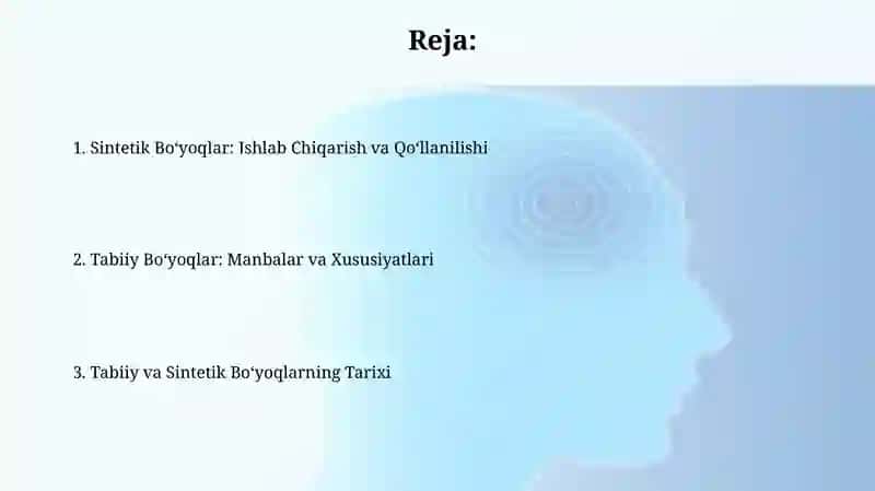 Tabiiy va sintetik boyoqlar 2