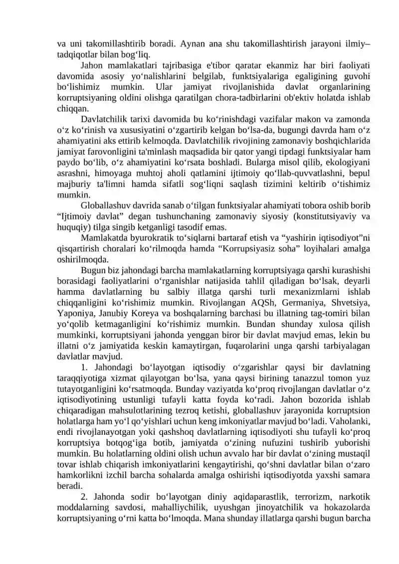 O‘zbekistonning korrupsiyaga qarshi kurash siyosati 2