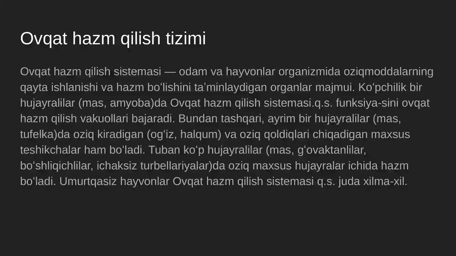 Ovqat hazm qilish tizimi 2