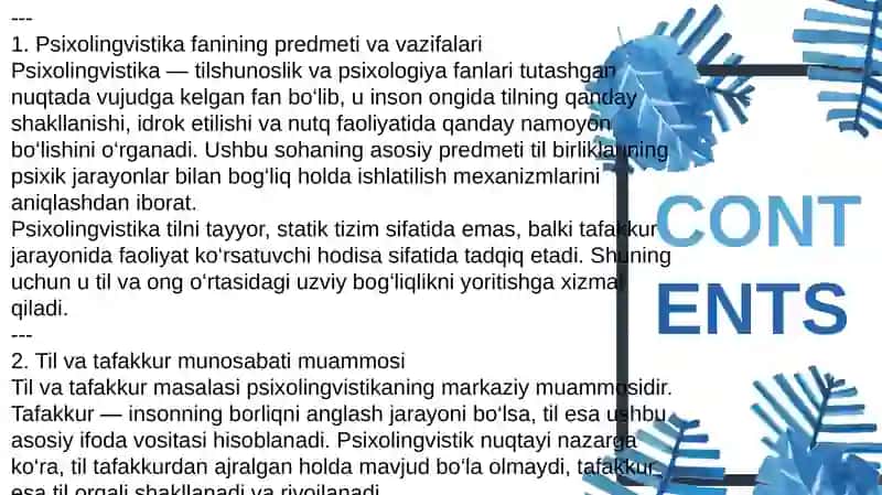 Psixolingvistika 2