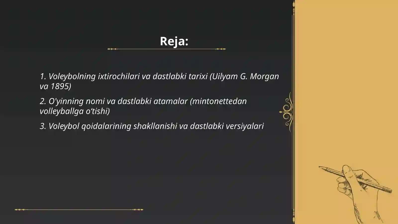 Voleybol oʻyinining kelib chiqishi,qoidalari va tarixi 2