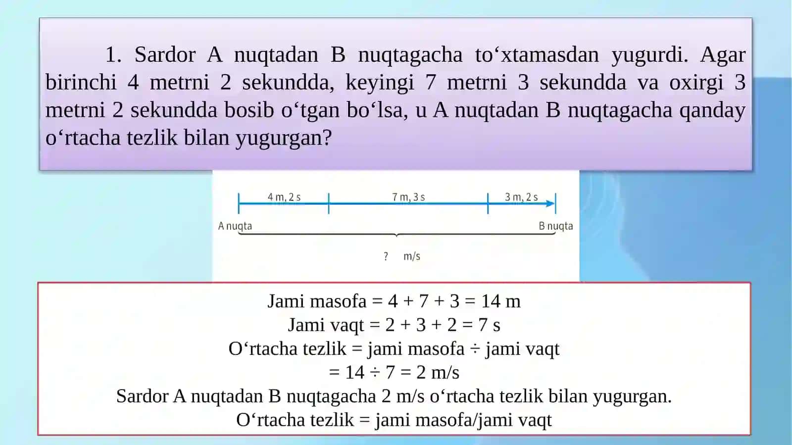 O‘rtacha  tezlik 2