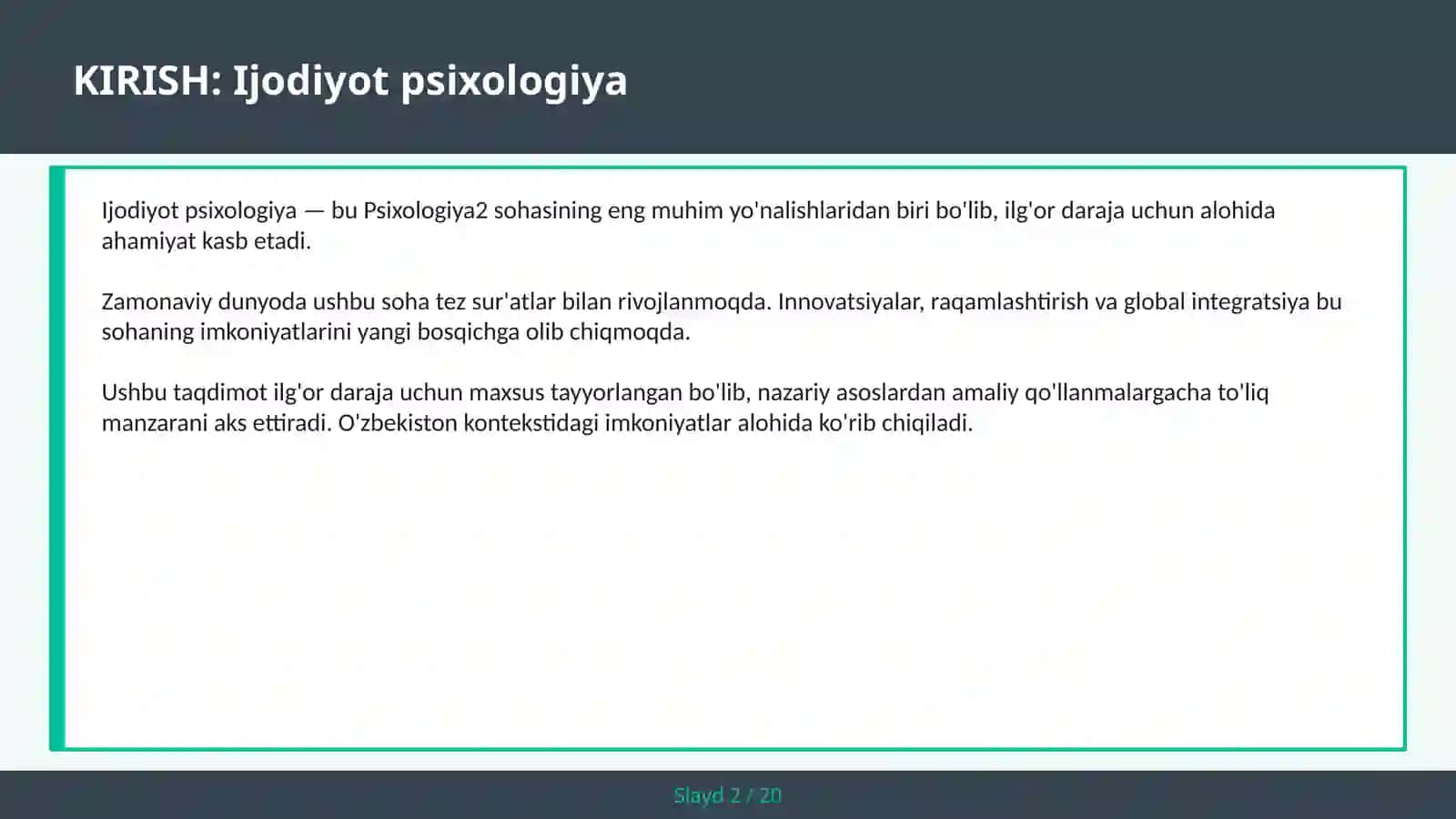 IJODIYOT PSIXOLOGIYA 2